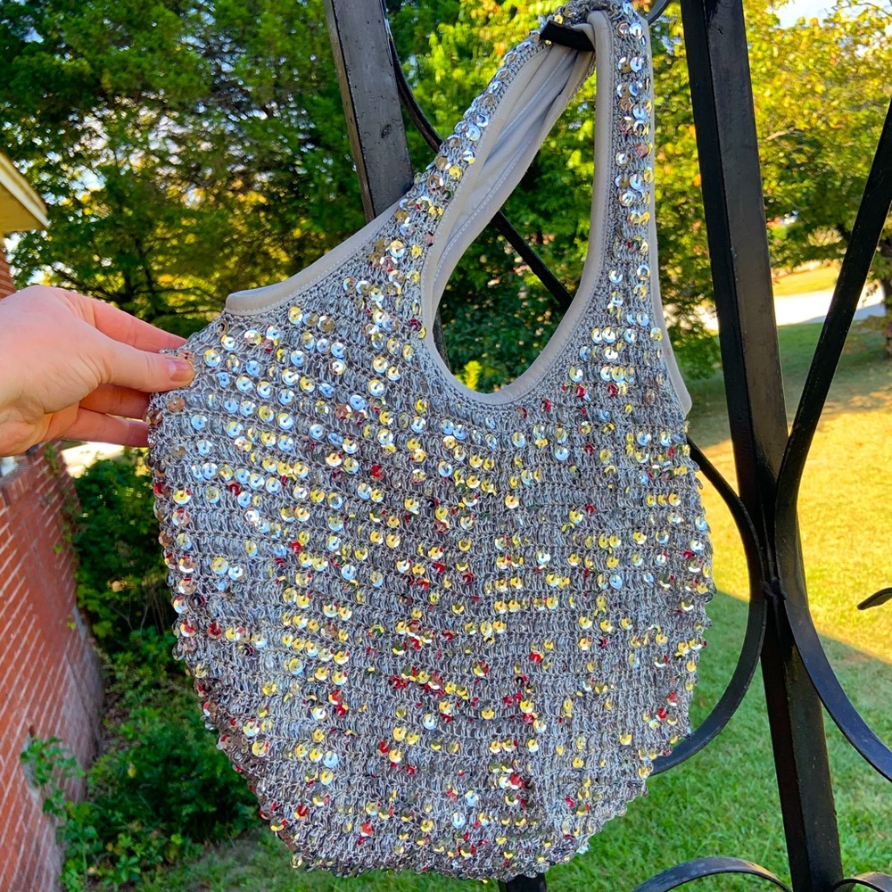 Sequin hobo bag